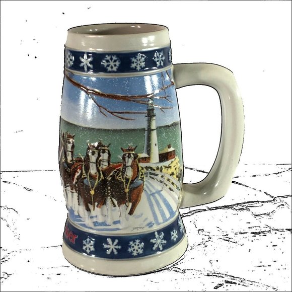 Budweiser Holiday Clydesdale's 1995 Beer Stein - Picture 9 of 9